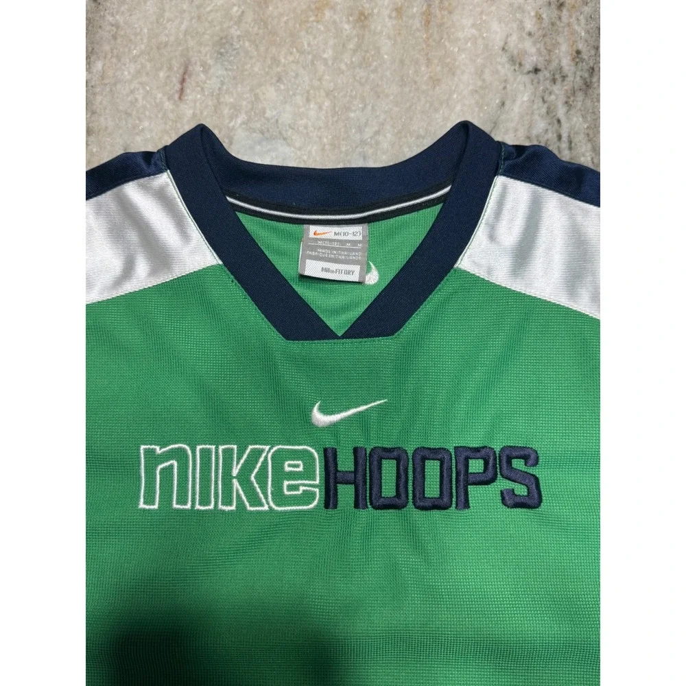 Nike Hoops Basketball Jersey Boys Medium Green Embroidered Y2K Vintage 218417-30